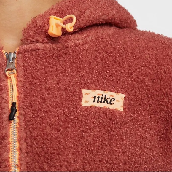 Nike Therma-Fit Faux Fur Full Zip Light Pink Hoodie Jacket 1X - Picture 7 of 7